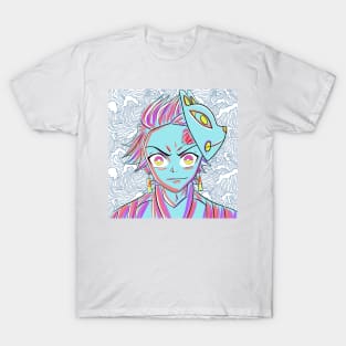 the demon slayer tanjiro kamado in asian wave wallpaper T-Shirt